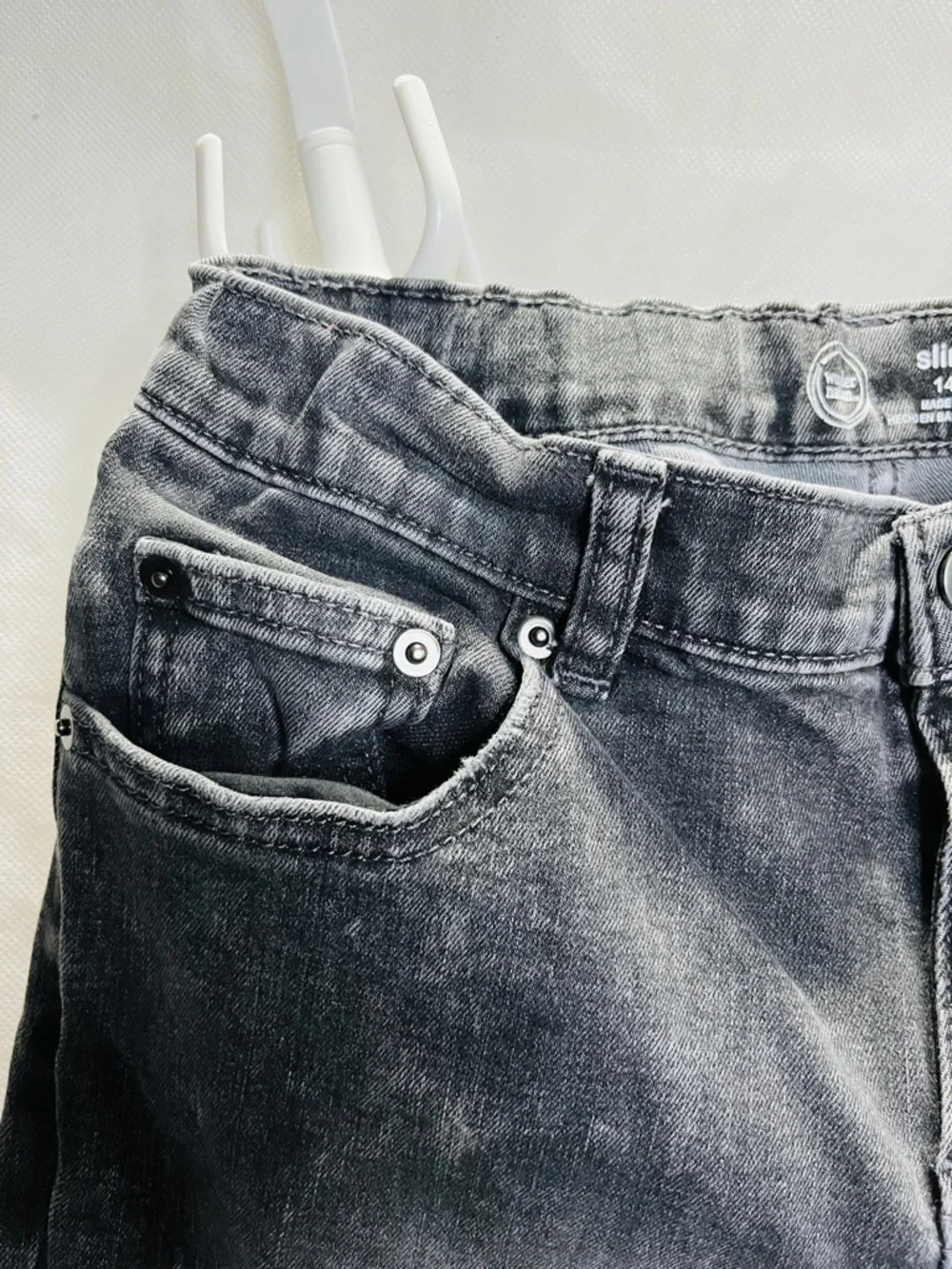 Wonder Nation EUC Junior Slim Straight Distressed Black Jeans - Picture 8 of 9